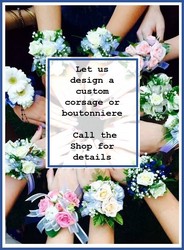 Custom Corsage or Boutonniere from Brennan's Florist and Fine Gifts in Jersey City