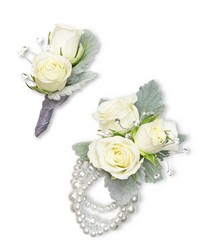 Virtue Corsage and Boutonniere Set from Brennan's Florist and Fine Gifts in Jersey City