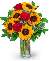 Rosy Sunflowers from Brennan's Florist and Fine Gifts in Jersey City